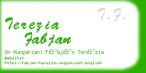 terezia fabjan business card